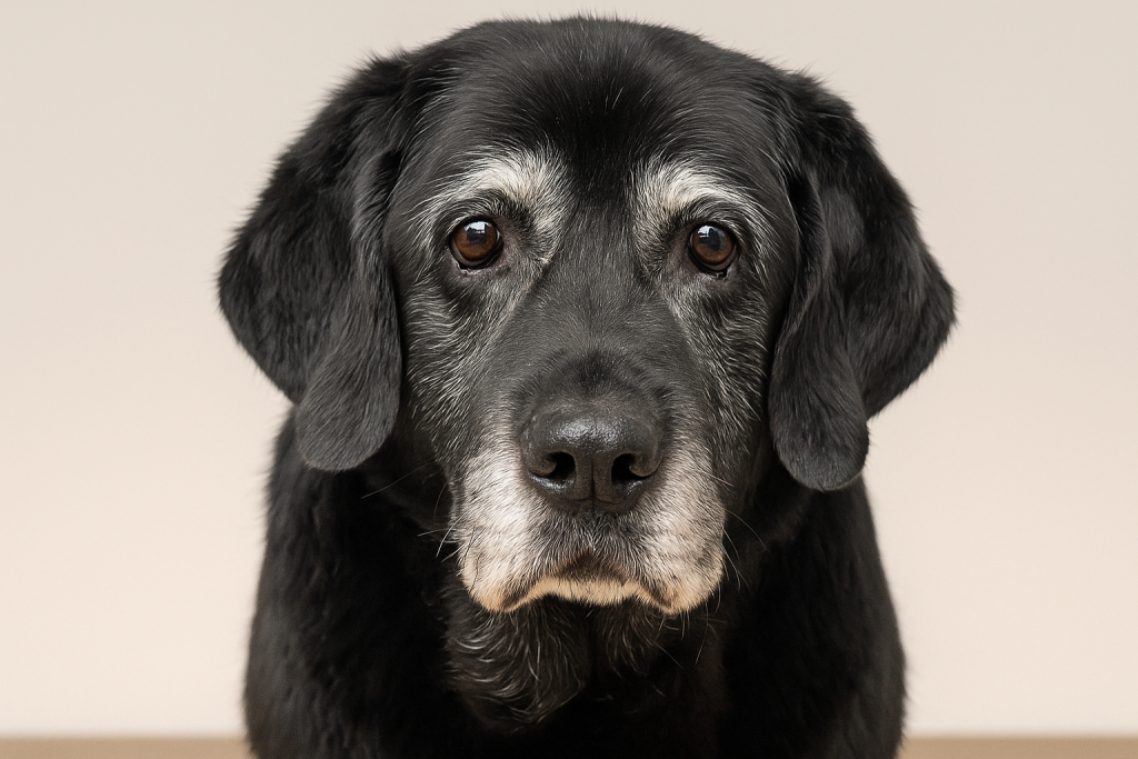 Porträt eines alten schwarzen Labradors