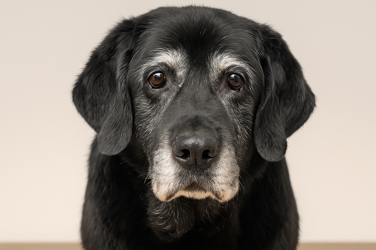 Porträt eines alten schwarzen Labradors