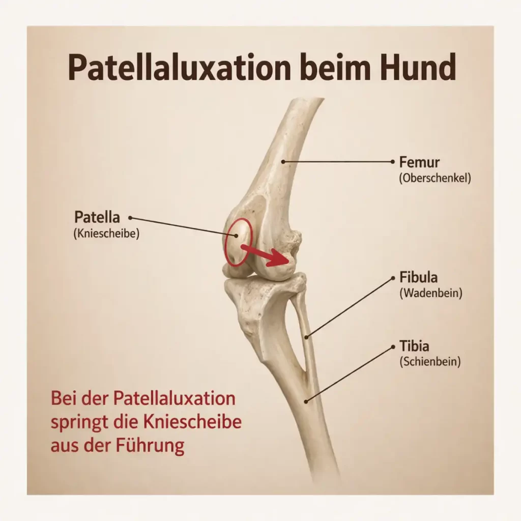 Diagramm zur Patellaluxation beim Hundeknie