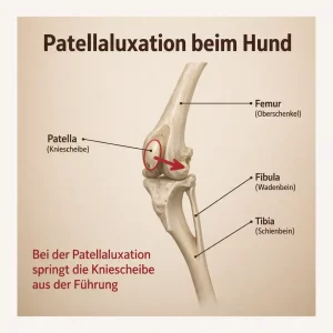Diagramm zur Patellaluxation beim Hundeknie